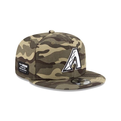 Green Arizona Diamondbacks Hat - New Era MLB Armed Forces Weekend 9FIFTY Snapback Caps USA4071258